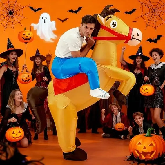 Ride-On Inflatable Horse Cowboy Costume